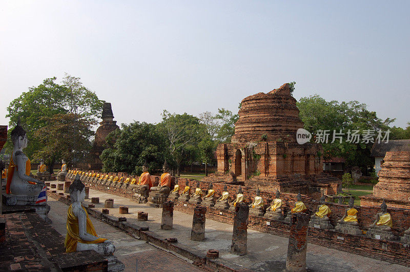 泰国大城府Yai Chai Mongkhon寺的古佛塔